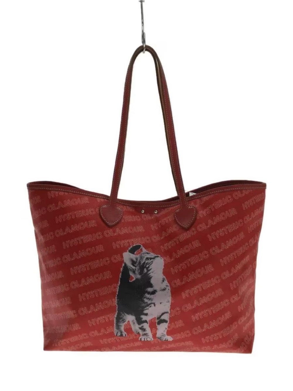 Hysteric Glamour Red Cat-Print Logo Tote